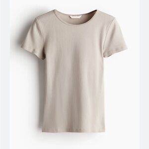 H&M Ribbed Classic Beige Women's Top